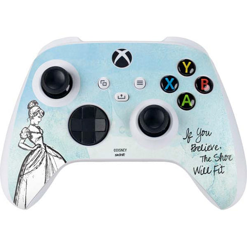 Disney Cinderella Sketch Art Shoe Will Fit Xbox Series S Controller Skin